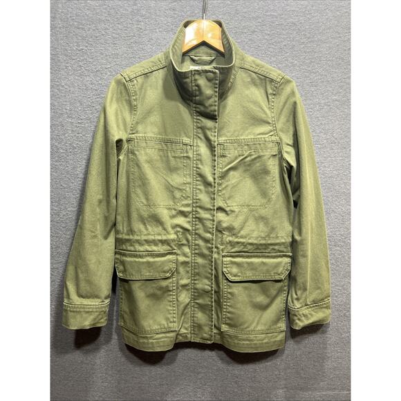Madewell Utility Jacket Military Field Fleet Full Zip Olive Green Womens Size XS - Picture 3 of 12